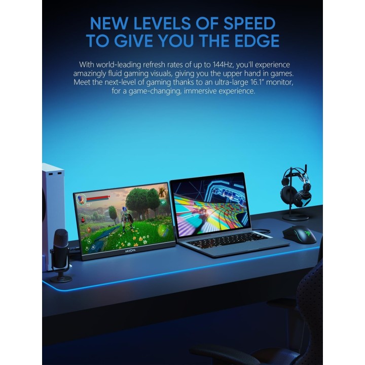 Arzopa Z1FC 144Hz Portable Gaming Monitor | 16.1" Screen